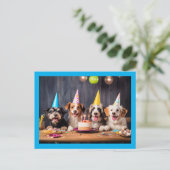 Hundegeburtstagsfeier Postkarte (Stehend Vorderseite)
