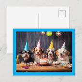 Hundegeburtstagsfeier Postkarte (Vorne/Hinten)