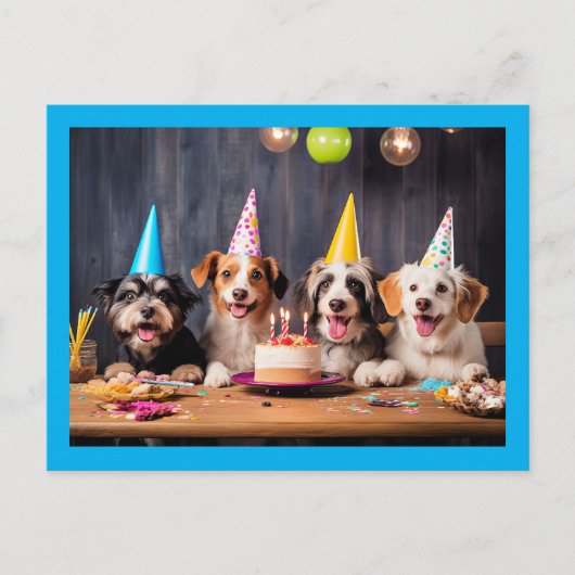 Hundegeburtstagsfeier Postkarte (Vorderseite)