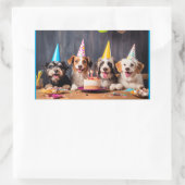 Hundegeburtstagsfeier Rechteckiger Aufkleber (Tasche)