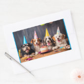 Hundegeburtstagsfeier Rechteckiger Aufkleber (Umschlag)