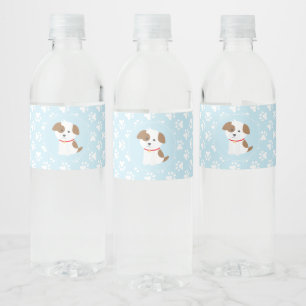 Hundegeburtstagsfeier Wasserflaschenetiketten blau Wasserflaschenetikett