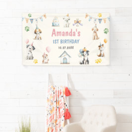 Hundegeburtstagsfeier Welpen Pawty Geburtstag Banner