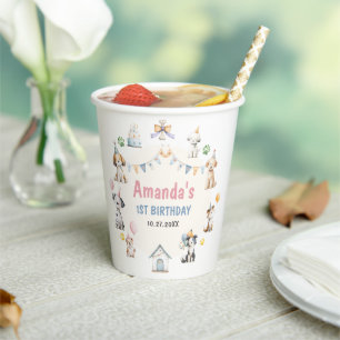 Hundegeburtstagsfeier Welpen Pawty Geburtstag Pappbecher