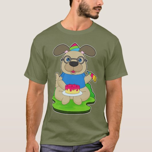 Hundegeburtstagstorte T-Shirt (Vorderseite)