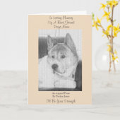 Hundegedicht originales altes Haustier-Beileid Karte (Gelbe Blume)