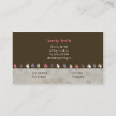 Hundegehen u. sitzende Visitenkarten des Visitenkarte (Rückseite)