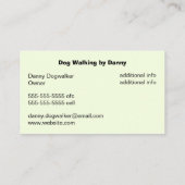 Hundegehende Dienstleistungen Visitenkarte (Rückseite)