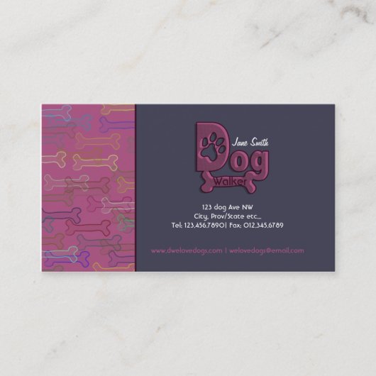 Hundegehende kundenspezifische Visitenkarte (Vorderseite)