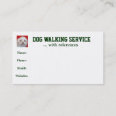 Hundegehende Visitenkarte (Rückseite)