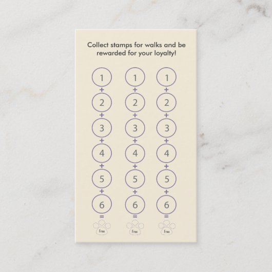 Hundegehende Visitenkarte Treuekarte (Vorderseite)