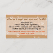 Hundegehender Hundewanderer, der weibliche Visitenkarte (Rückseite)