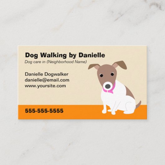 Hundegehendes Geschäft Visitenkarte (Vorderseite)
