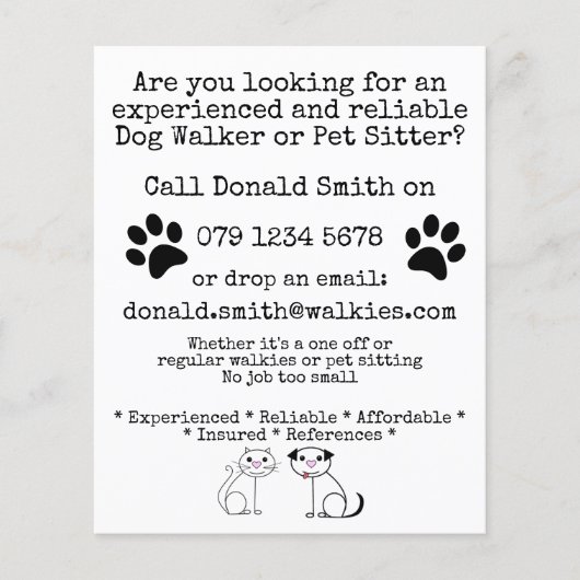 Hundegehendes sitzendes flyer (Vorne)