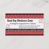 Hundegehorsam klassifiziert visitenkarte (Rückseite)