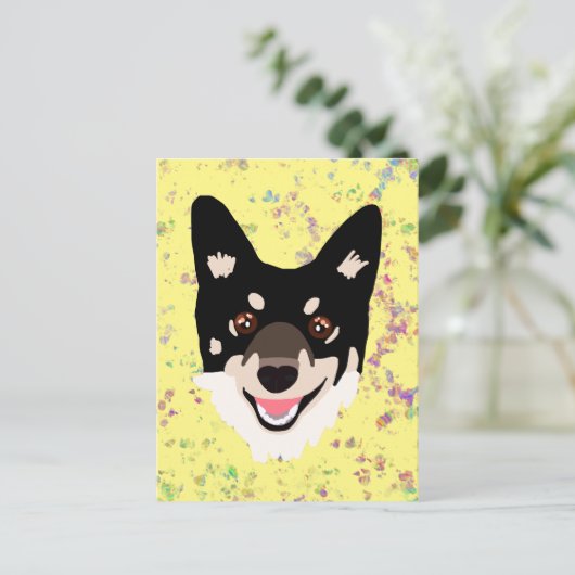 Hundegelb Postkarte (Stehend Vorderseite)