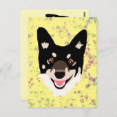 Hundegelb Postkarte (Vorne/Hinten)