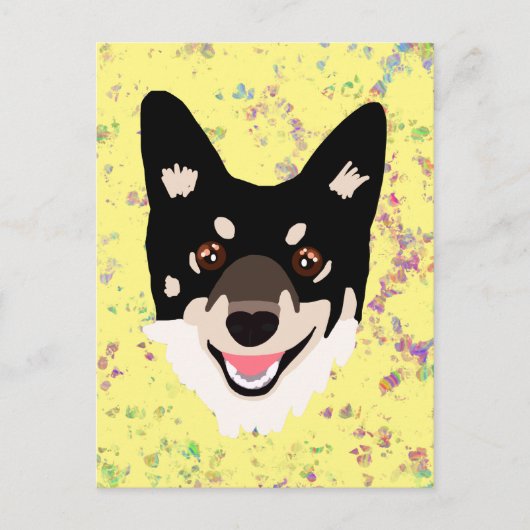 Hundegelb Postkarte (Vorderseite)