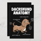 Hundegeschenk | Anatomie Dackel Funny Weiner Einladung (Vorne/Hinten)
