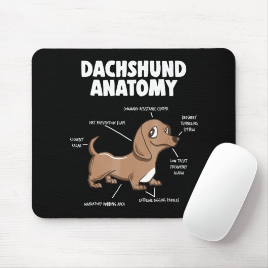 Hundegeschenk | Anatomie Dackel Funny Weiner Mousepad (Mit Mouse)