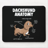 Hundegeschenk | Anatomie Dackel Funny Weiner Mousepad (Vorne)