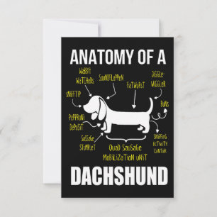 Hundegeschenk Anatomie der Dackel Dankeskarte
