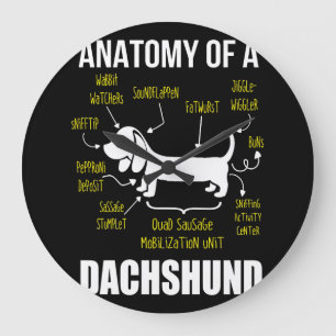 Hundegeschenk   Anatomie der Dackel Große Wanduhr