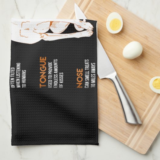 Hundegeschenk| Anatomie eines Hundes oder lustiges Geschirrtuch (Viertel Falte)