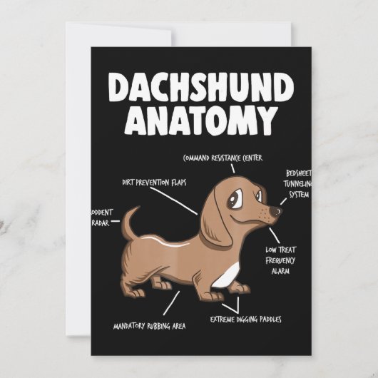 Hundegeschenk| Anatomische Dackel Funny Weiner Dankeskarte (Vorderseite)