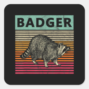 Hundegeschenk Badger Wisconsin Quadratischer Aufkleber