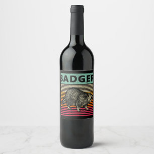 Hundegeschenk  Badger Wisconsin Weinetikett