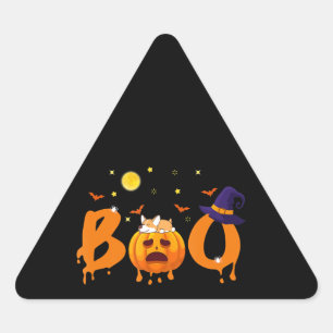 Hundegeschenk Boo Corgi Halloween Dreieckiger Aufkleber