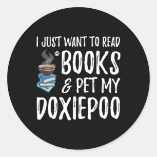 Hundegeschenk Buch und Haustiere Mein Doxiepoo Runder Aufkleber