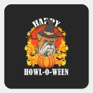 Hundegeschenk Bulldog Halloween-Geschenk für Hun Quadratischer Aufkleber