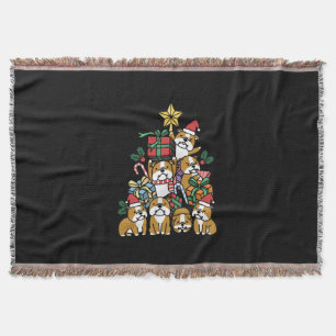 Hundegeschenk Christmas Tree English Bulldog Dog Decke