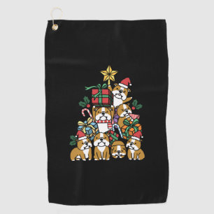 Hundegeschenk   Christmas Tree English Bulldog Dog Golfhandtuch