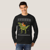 Hundegeschenk | Corgi Riding T Rex Dinosaurier Wei T-Shirt (Vorne ganz)