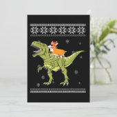 Hundegeschenk| Corgi Riding T Rex Dinosaurier Weih Einladung (Stehend Vorderseite)