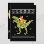 Hundegeschenk| Corgi Riding T Rex Dinosaurier Weih Einladung (Vorne/Hinten)