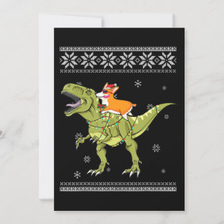 Hundegeschenk| Corgi Riding T Rex Dinosaurier Weih Einladung