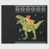 Hundegeschenk| Corgi Riding T Rex Dinosaurier Weih Geschenkpapier (Flach)
