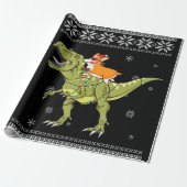Hundegeschenk| Corgi Riding T Rex Dinosaurier Weih Geschenkpapier (Ungerollt)