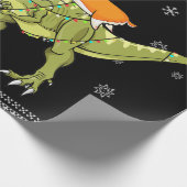 Hundegeschenk| Corgi Riding T Rex Dinosaurier Weih Geschenkpapier (Ecke)