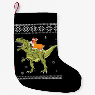 Hundegeschenk| Corgi Riding T Rex Dinosaurier Weih Kleiner Weihnachtsstrumpf