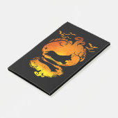 Hundegeschenk | Corgi Silhouette Pumpkin Halloween Post-it Klebezettel (angewinkelt)