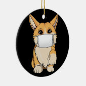 Hundegeschenk | Corgi Wear Face Mask Keramik Ornament (Rechts)