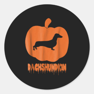 Hundegeschenk   Dachshundkin Pumpkin Runder Aufkleber