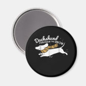Hundegeschenk | Dackel durch den Schnee Magnet (Vorderseite/Rückseite)