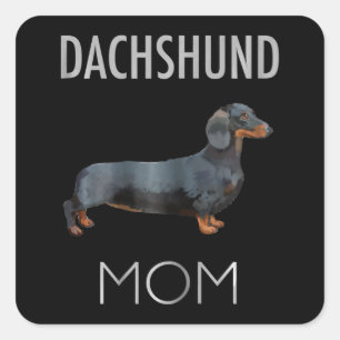 Hundegeschenk   Dackel Mama Hund Quadratischer Aufkleber