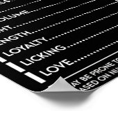 Hundegeschenk | Dackel Nutrition Fakten Poster (Ecke)